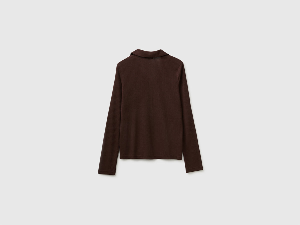 Camisola estilo polo em canelado com botões - ucb_image_BS