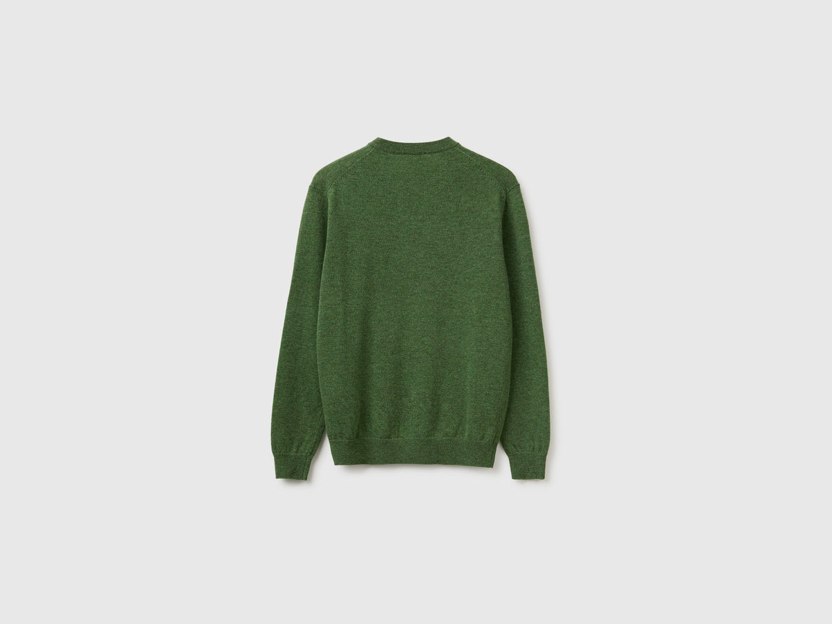 Camisola verde mélange em pura lã Merino - ucb_image_BS