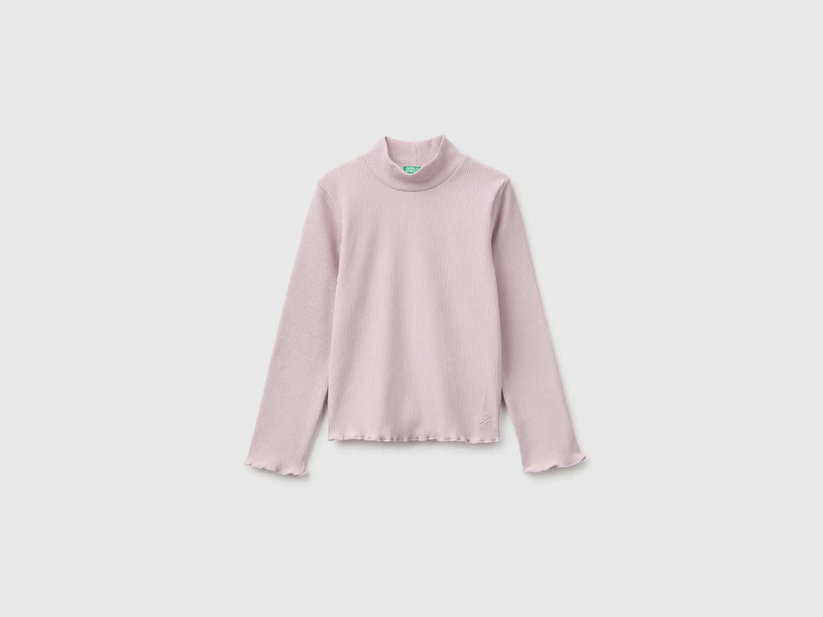 T-shirt de gola alta em mistura de algodão quente - ucb_image_FS
