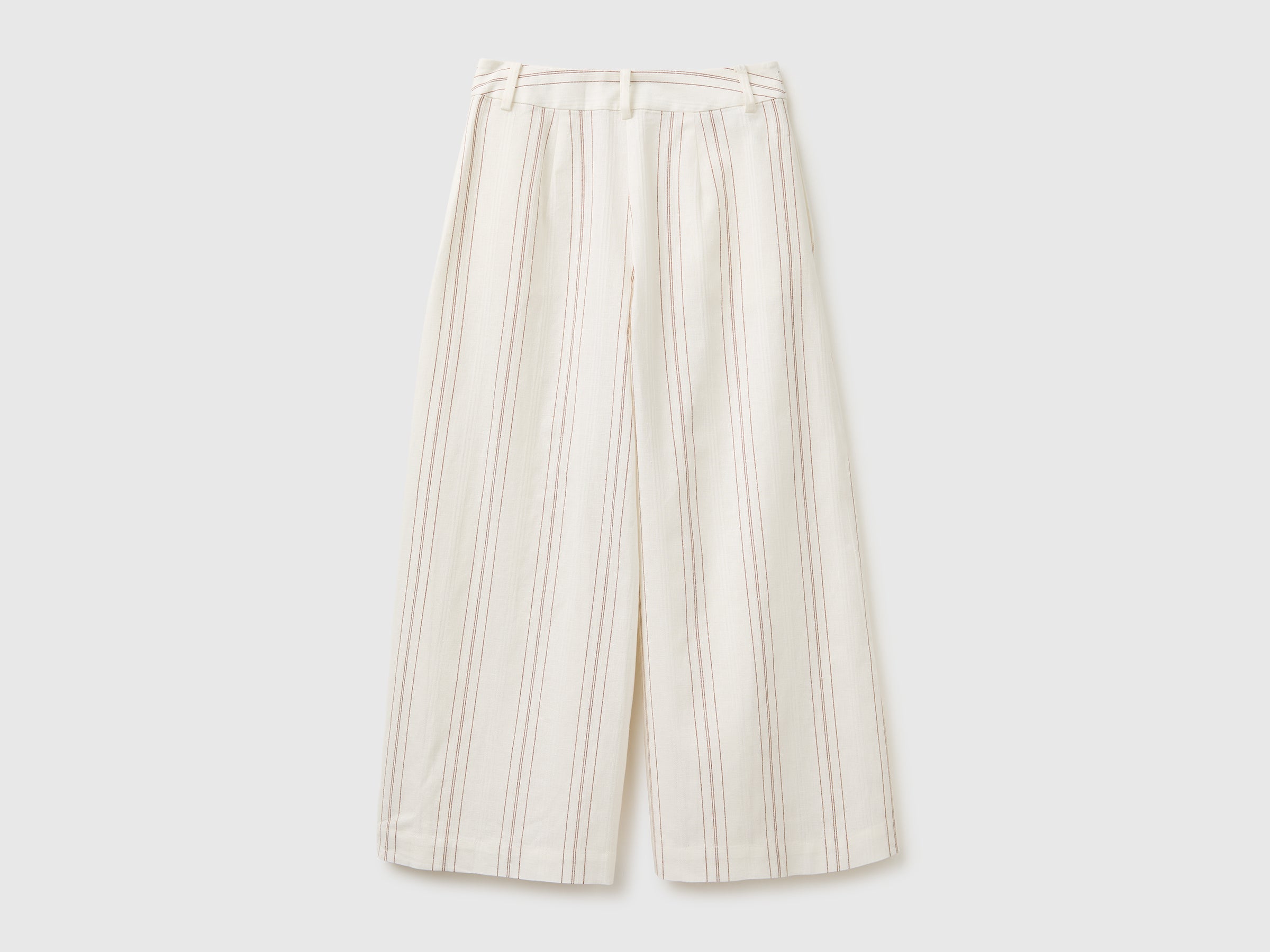 Wide-leg striped linen blend trousers - ucb_image_BS