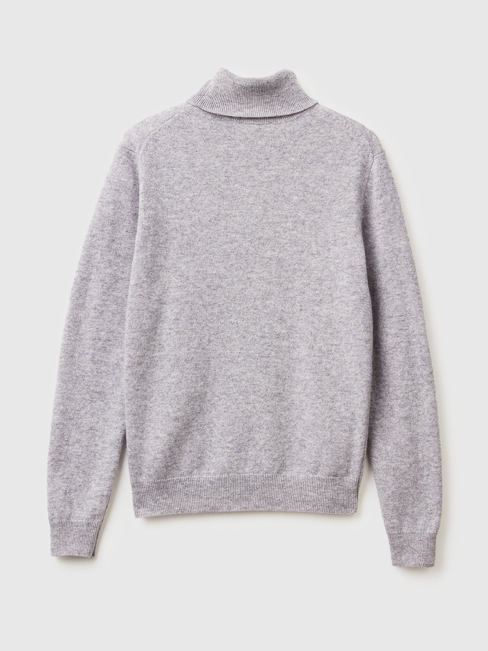 Camisola de gola alta cinza mélange em pura lã Merino - ucb_image_BS