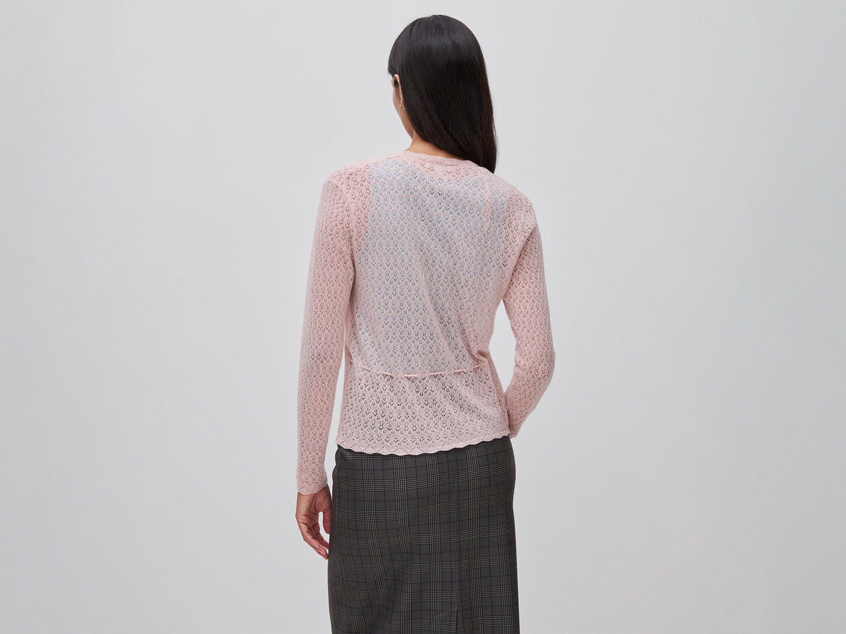 Cardigã perfurado em mistura de lã ultraligeira - ucb_image_B