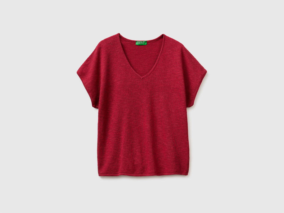 V-neck sweater in linen blend - ucb_image_FS