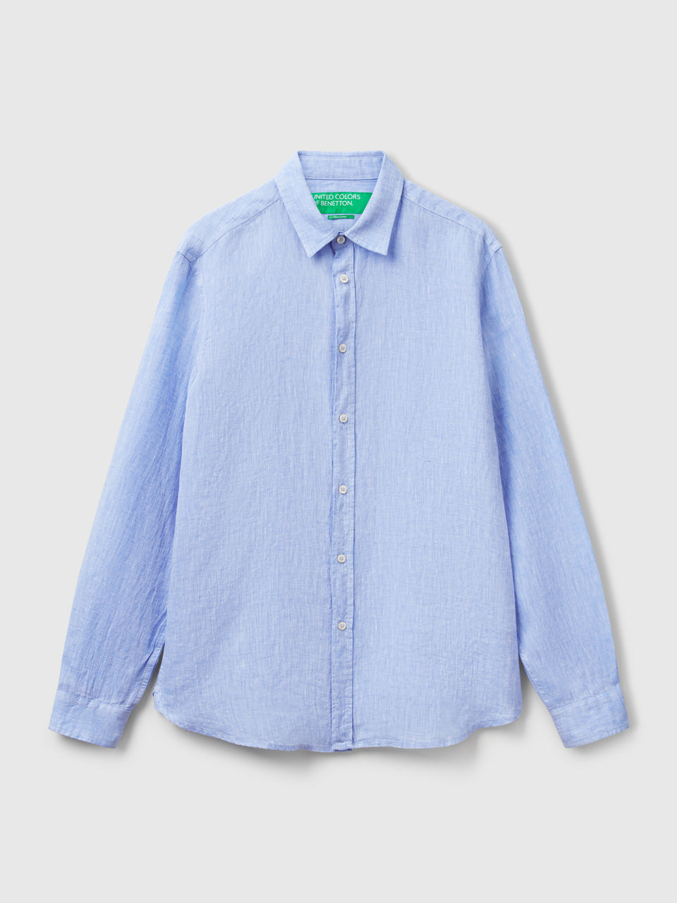Camisa azul-claro padrão em linho puro - ucb_image_FS