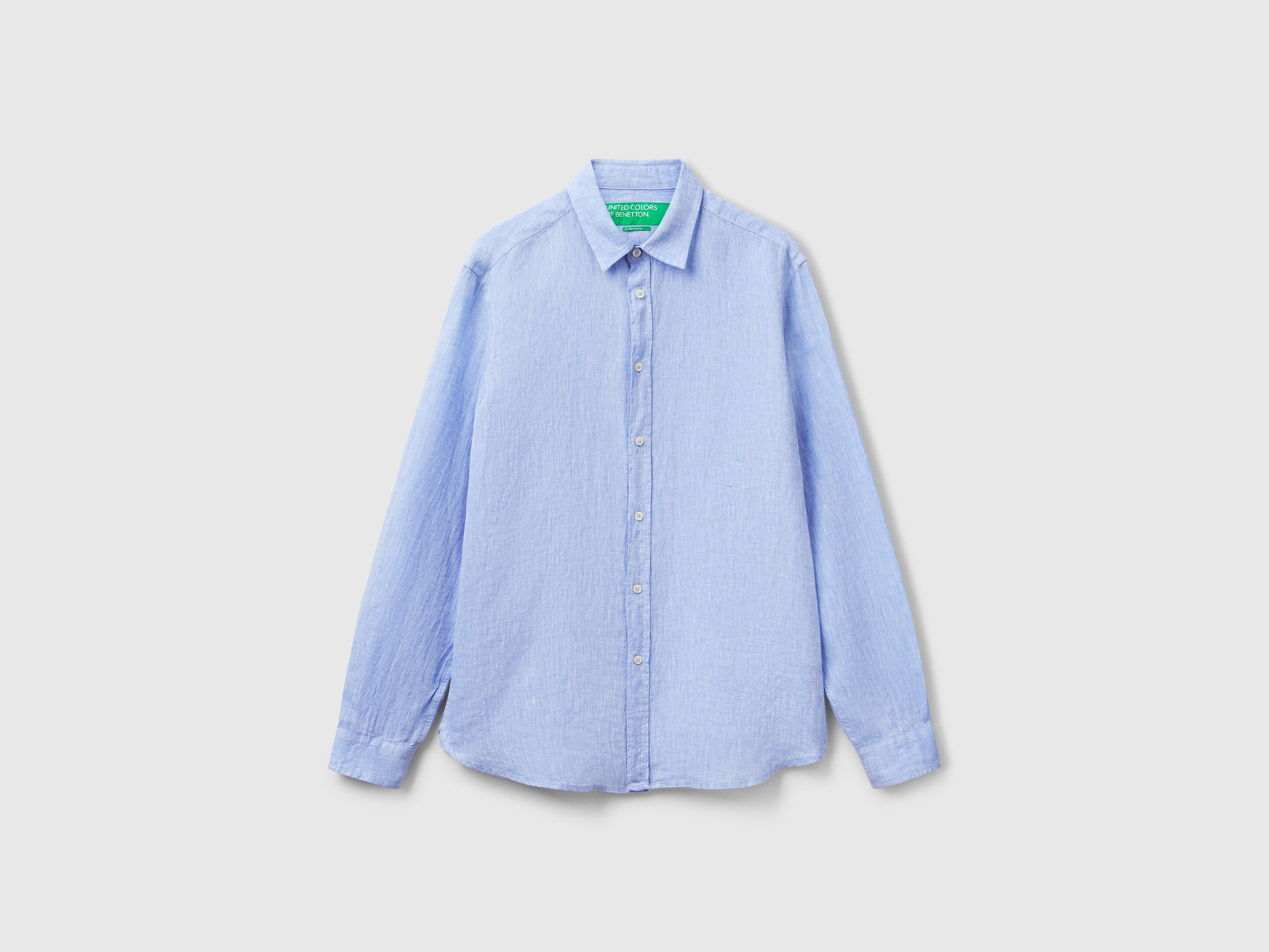 Camisa azul-claro padrão em linho puro - ucb_image_FS