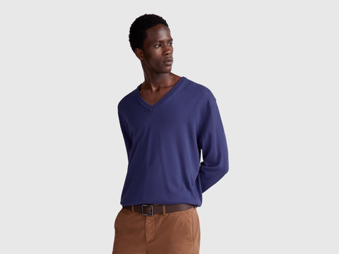 Camisola em algodão puro com decote em V - ucb_image_F