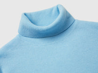 Camisola de gola alta azul-celeste em pura lã Merino - ucb_image_DS1