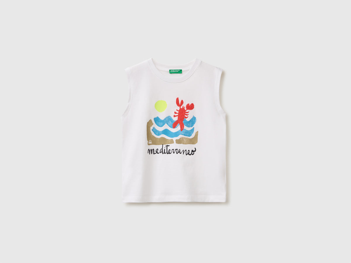 Oversized tank top with print and embroidery - ucb_image_FS