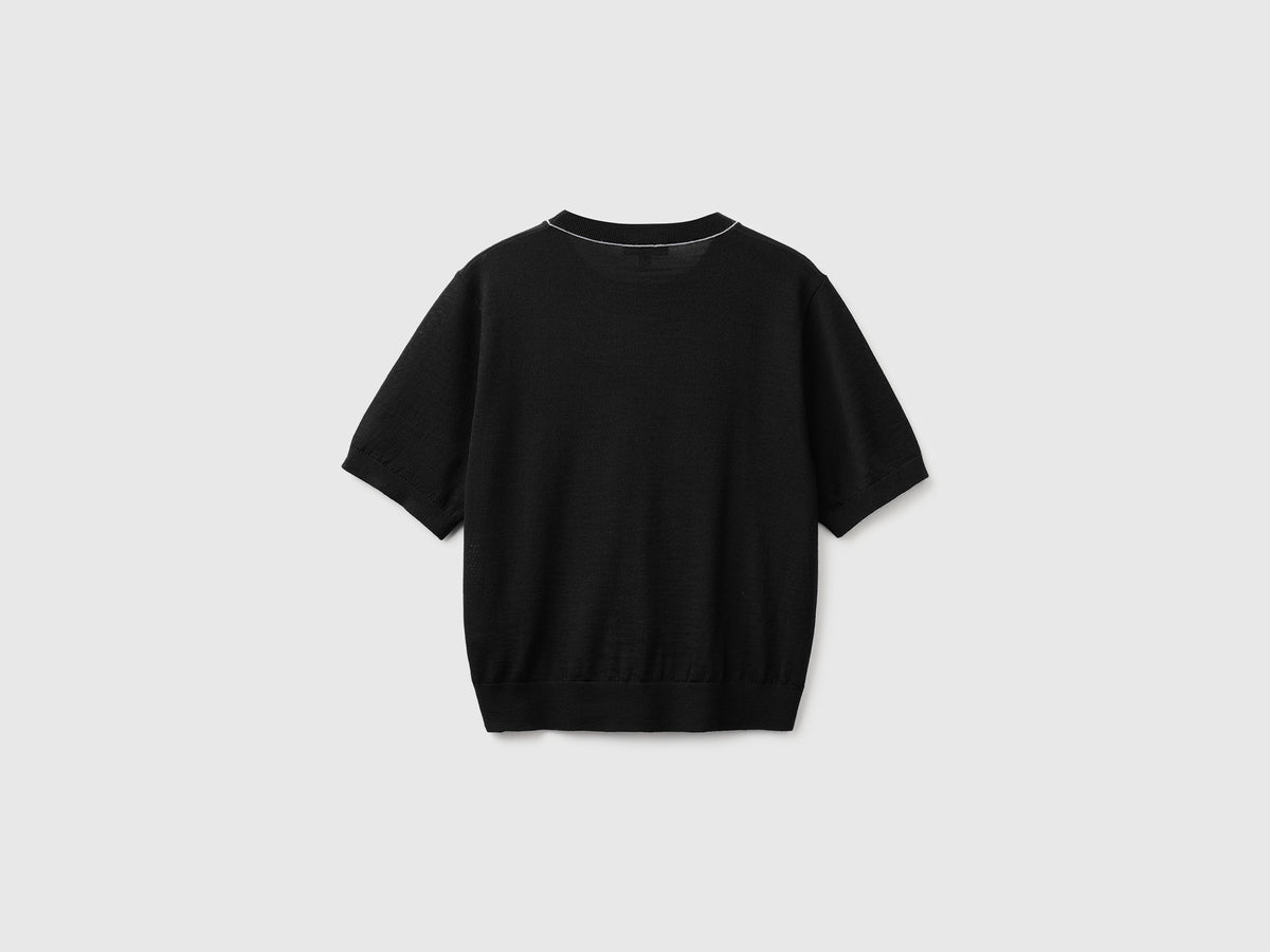 Camisola de manga curta em pura lã Merino - ucb_image_BS