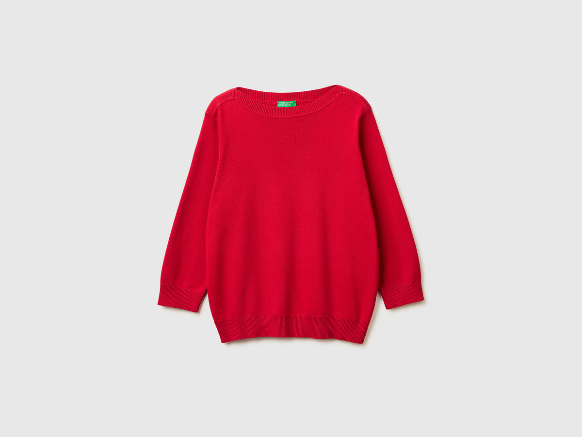 Strawberry red sweater with boat neck - ucb_image_FS
