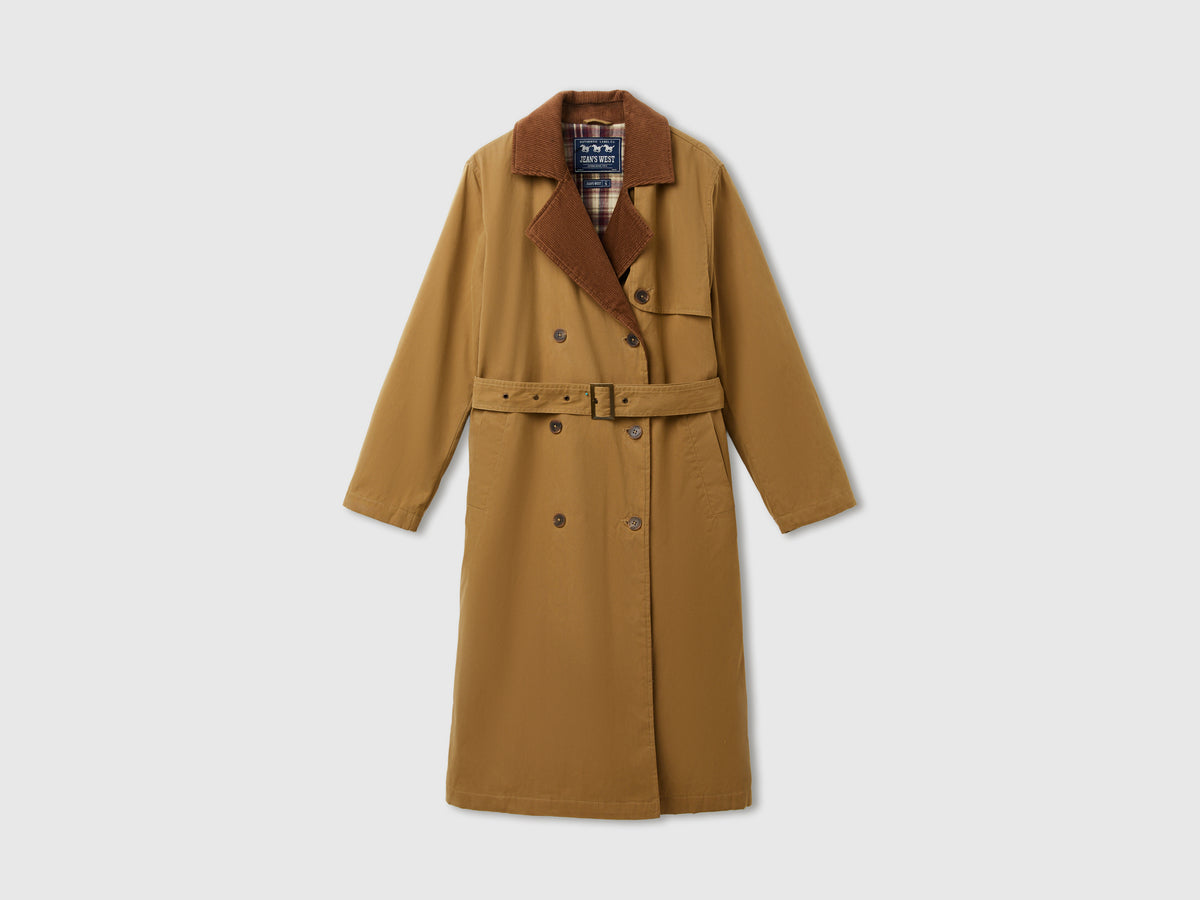 Trench coat com detalhes em veludo canelado - ucb_image_FS