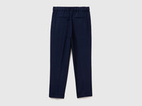 Trousers with cuff in stretch viscose blend - ucb_image_BS