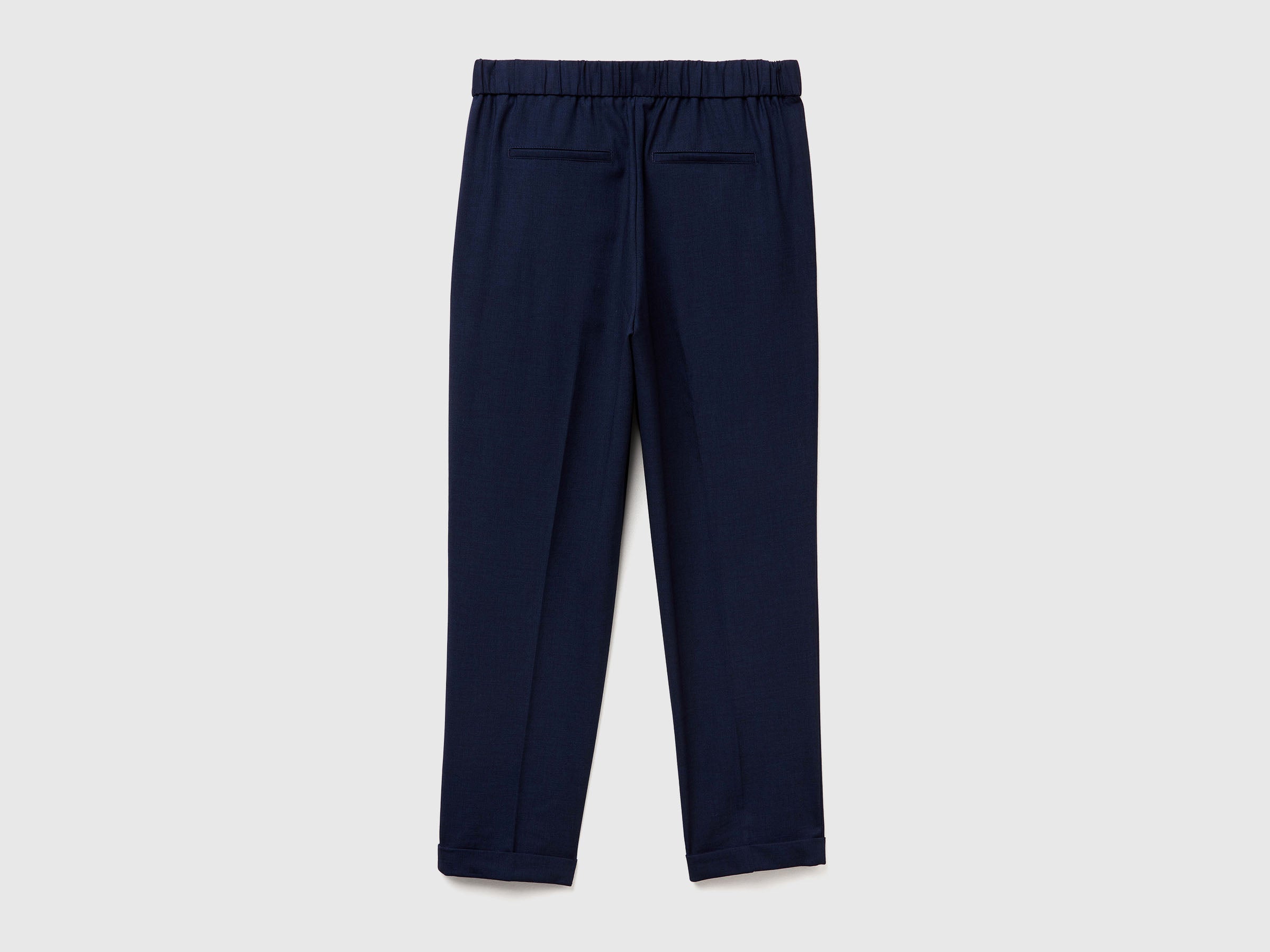 Trousers with cuff in stretch viscose blend - ucb_image_BS