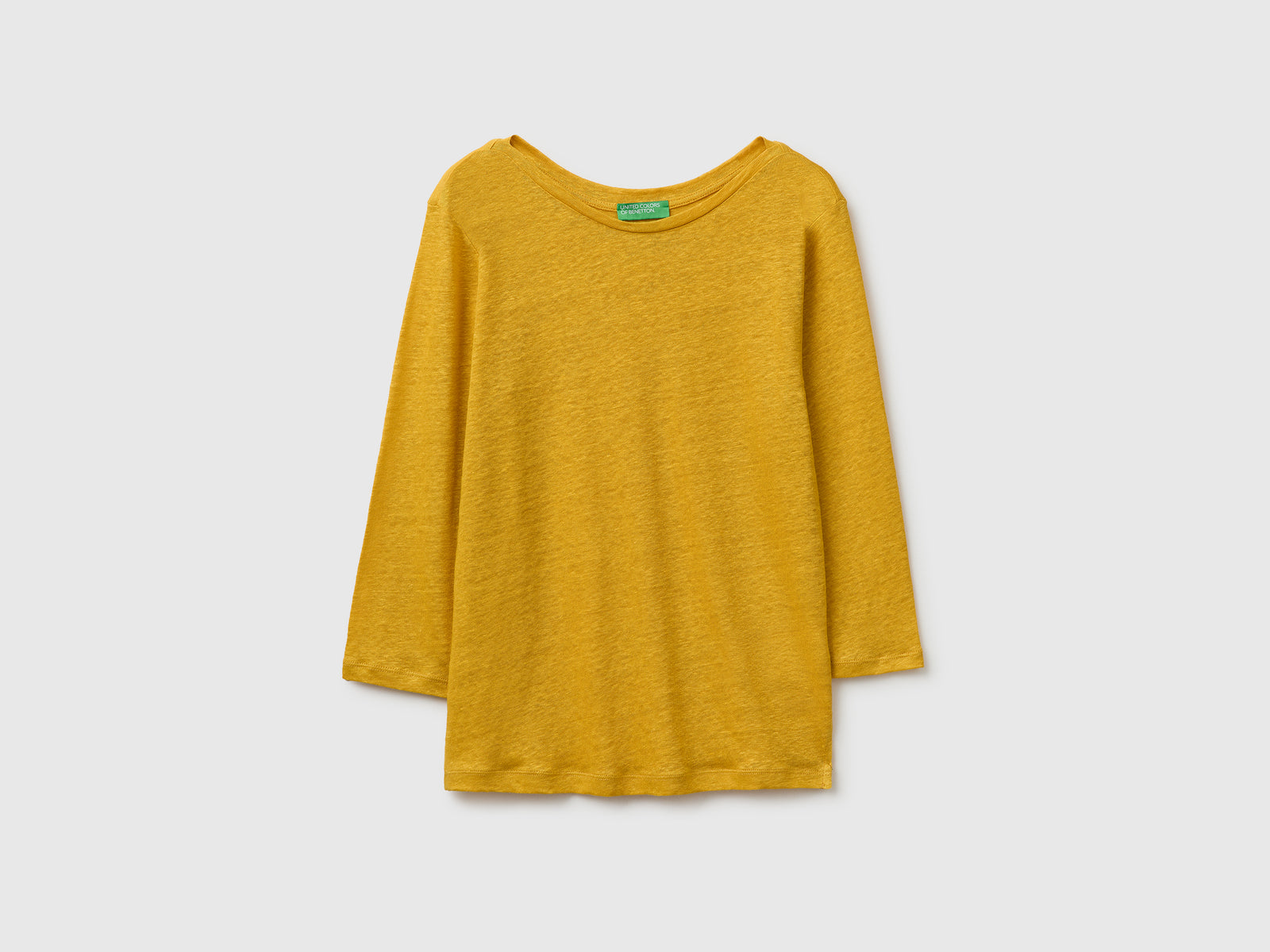Boat-neck T-shirt in pure linen - ucb_image_FS