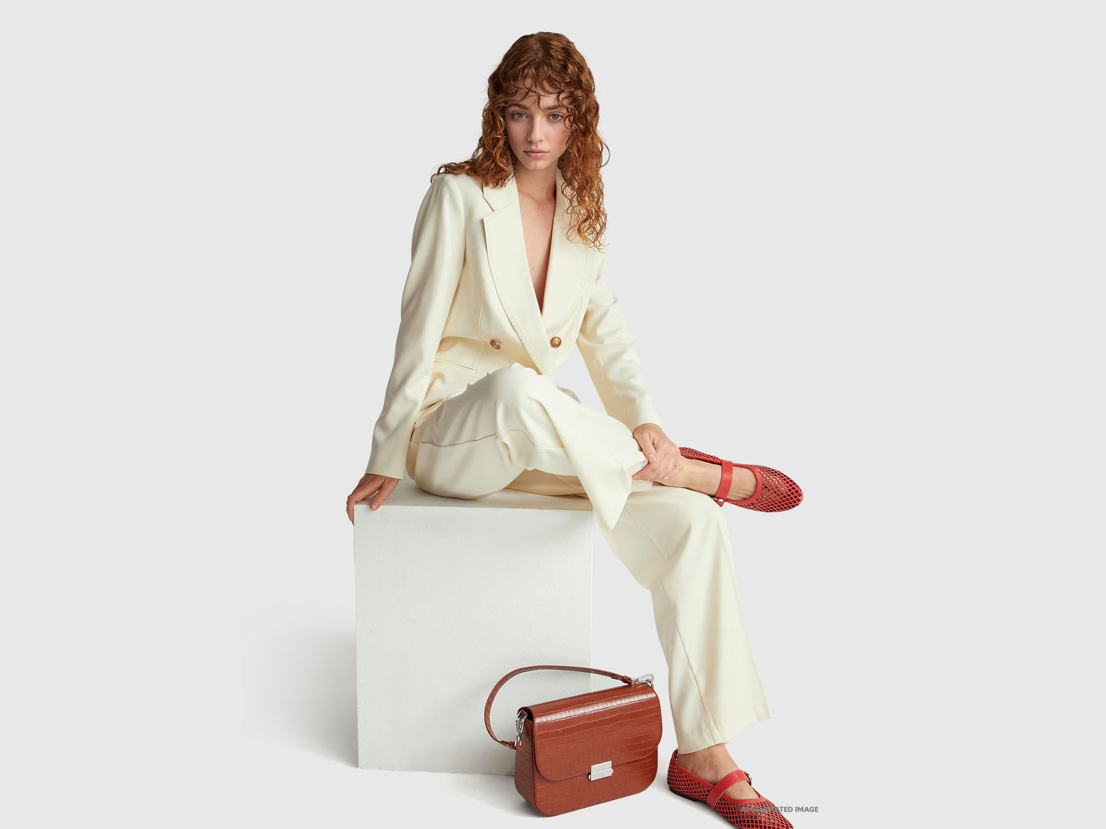 Double-breasted jacket in viscose blend