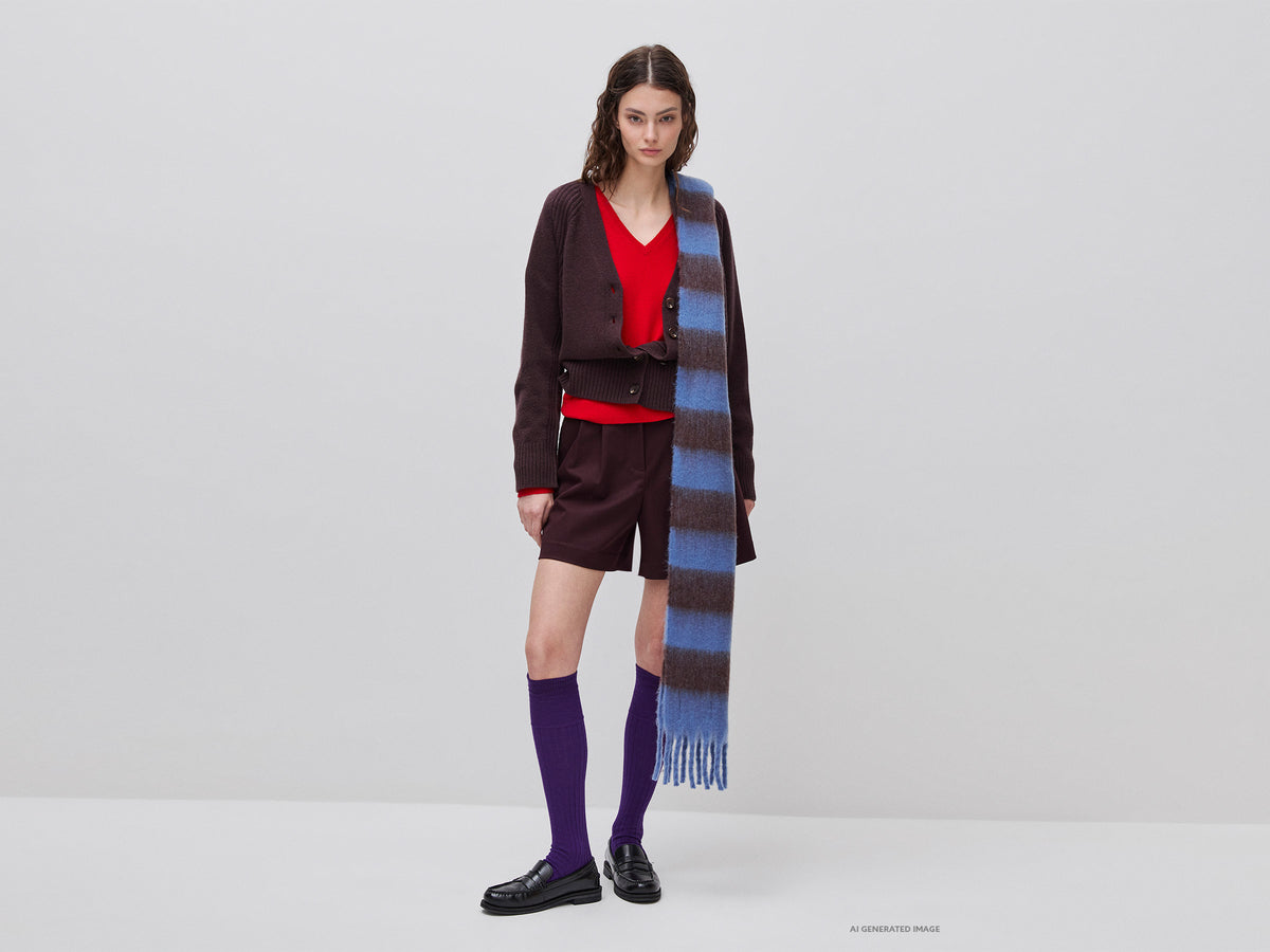 Oversized wool blend cardigan