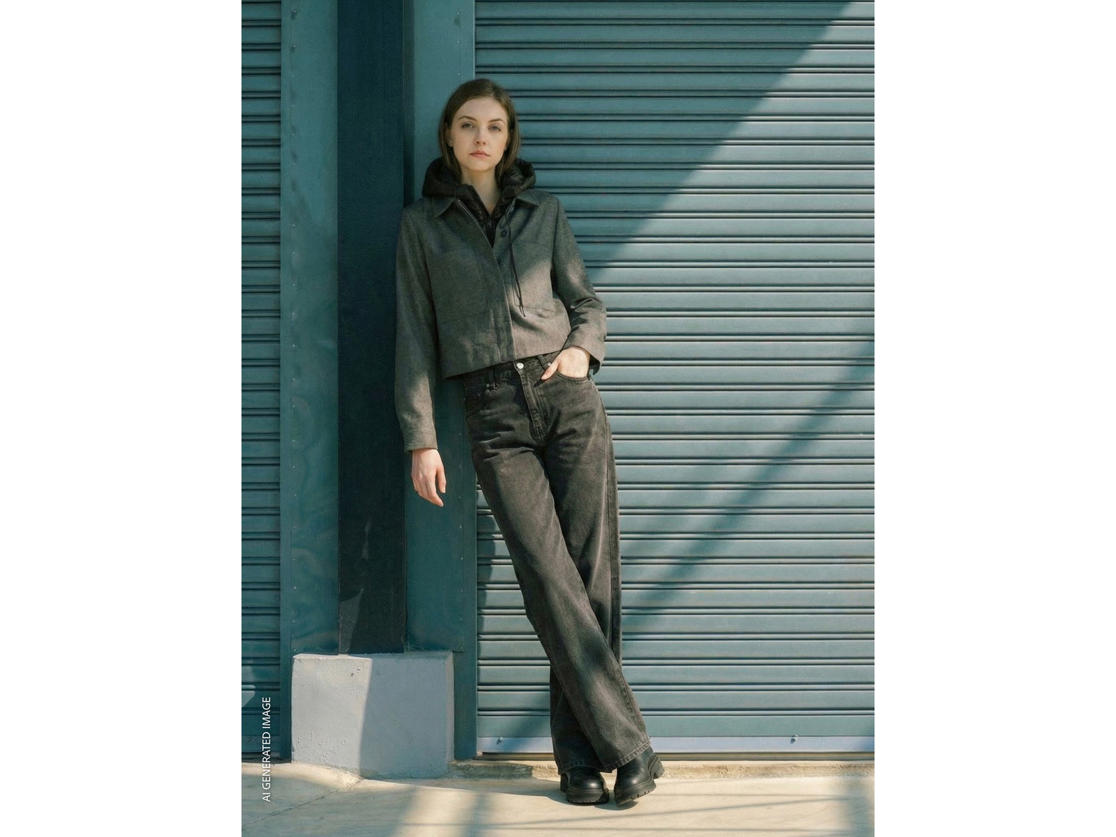 Short jacket with pockets