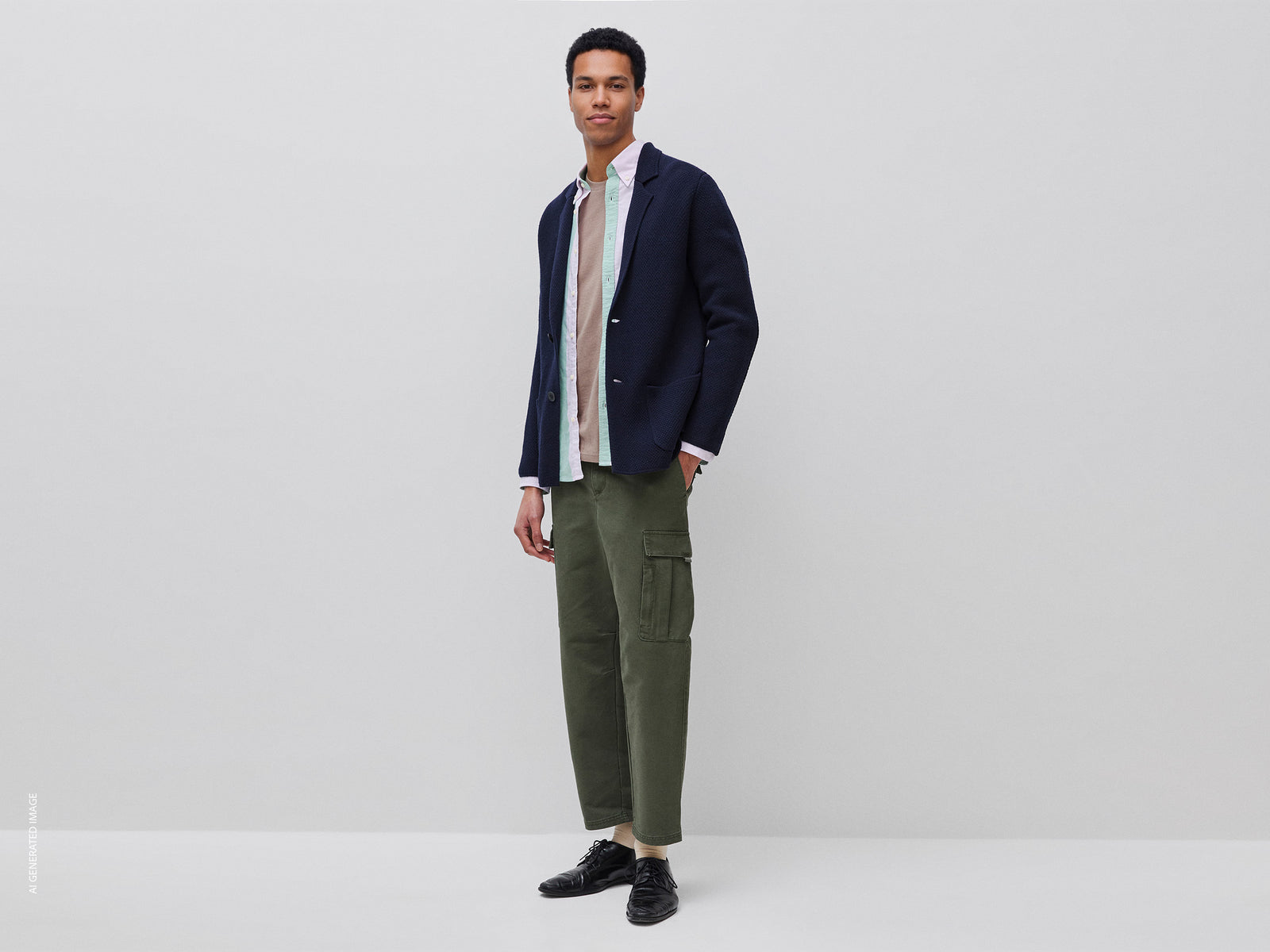 Faded cotton cargo trousers