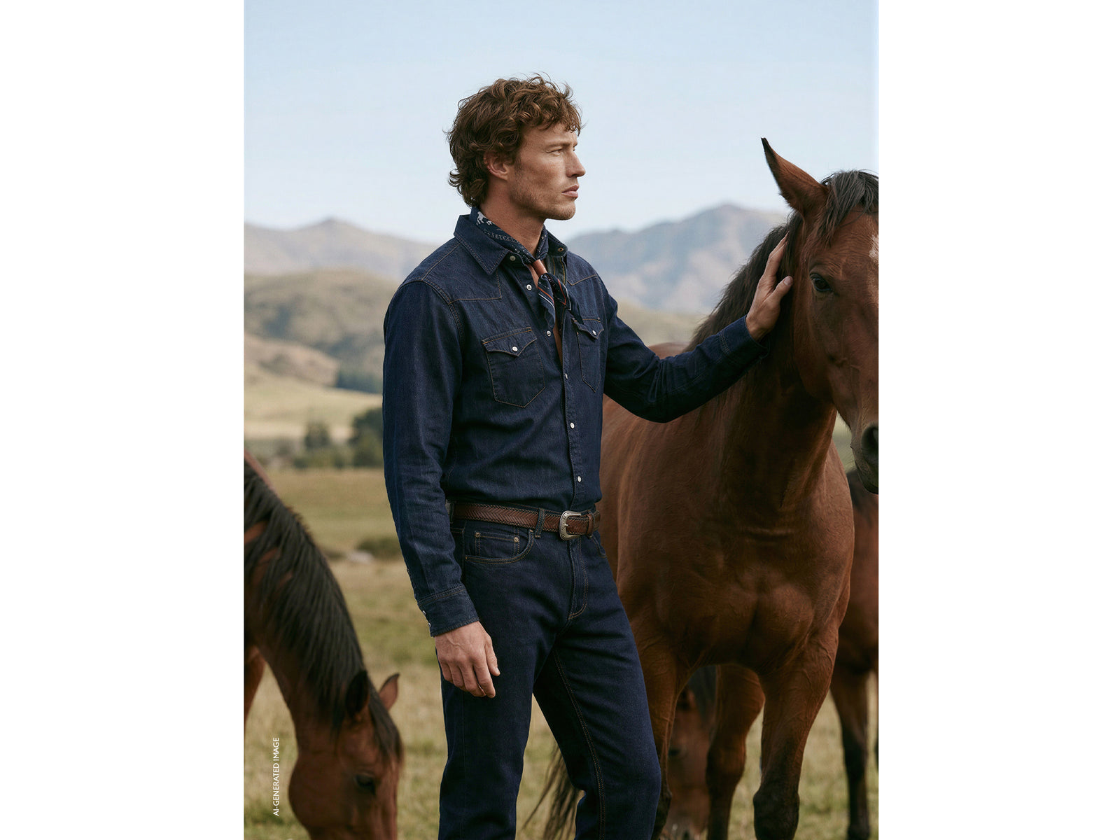 Dark denim western shirt