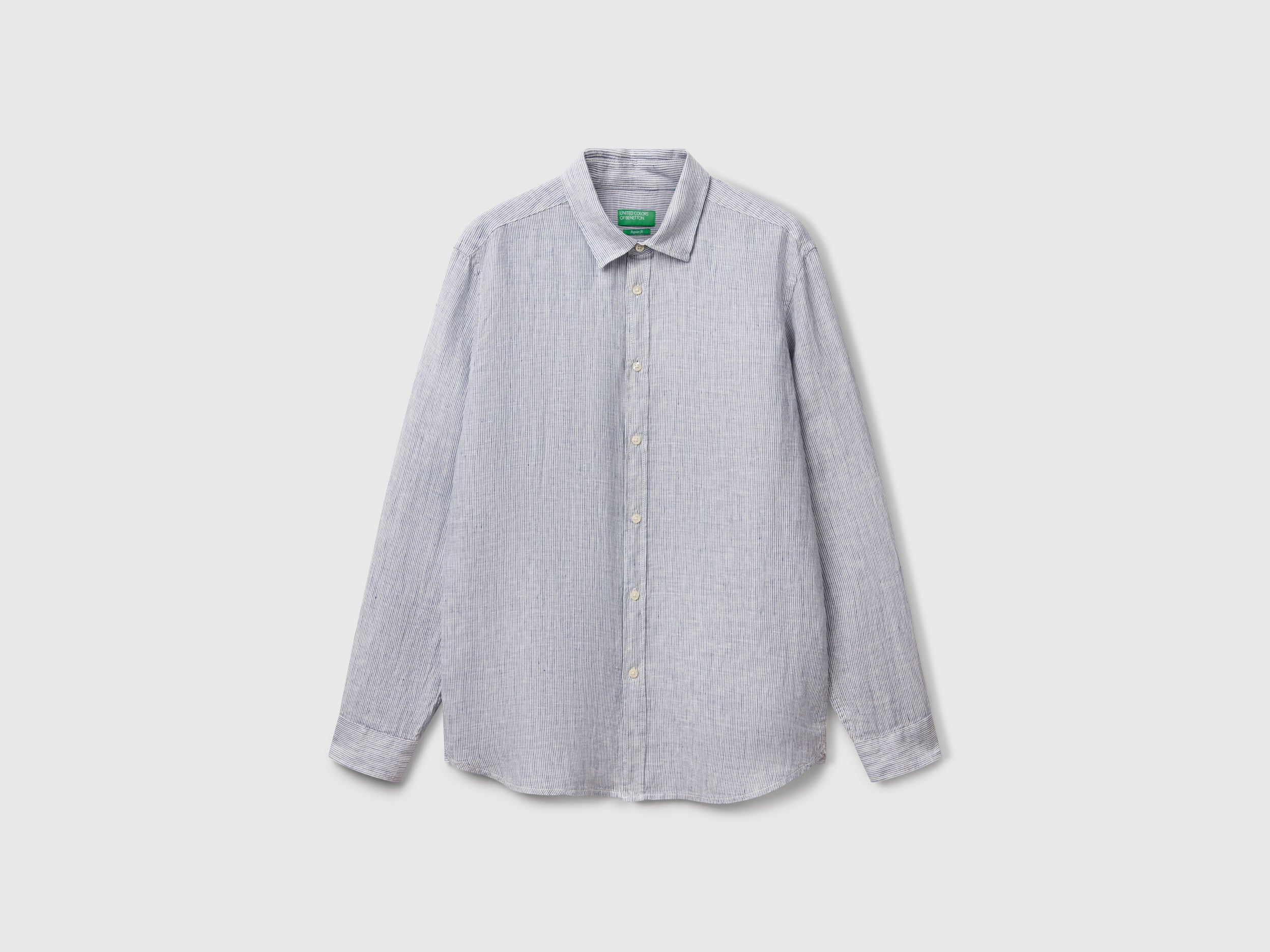 Blue patterned shirt in pure linen - ucb_image_FS