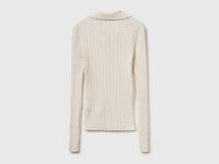 Ribbed sweater with polo collar - ucb_image_BS