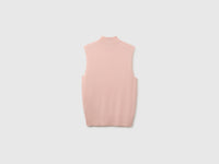Camisola de gola alta sem mangas em mistura de lã ultraligeira - ucb_image_BS