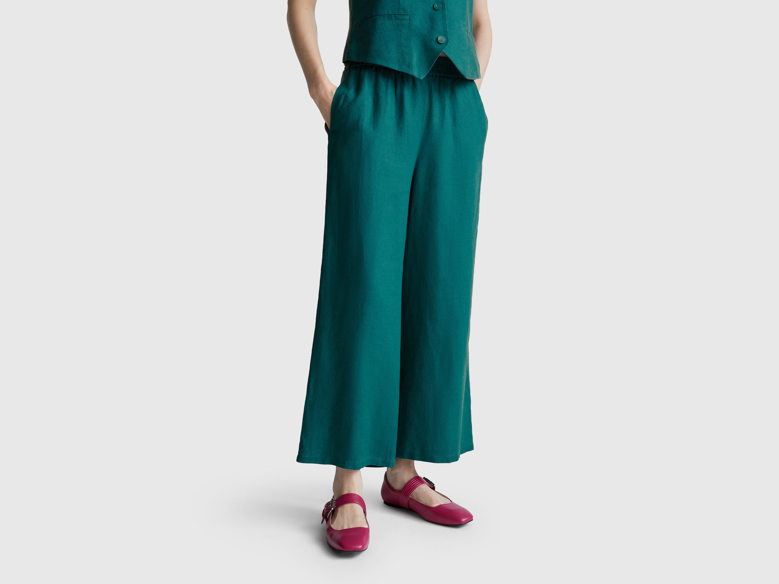 Calças amplas em linho puro - ucb_image_F