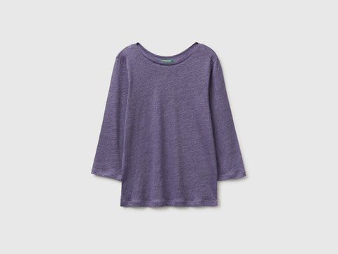 Boat-neck T-shirt in pure linen - ucb_image_FS
