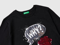 T-shirt com lantejoulas em algodão orgânico - ucb_image_DS1