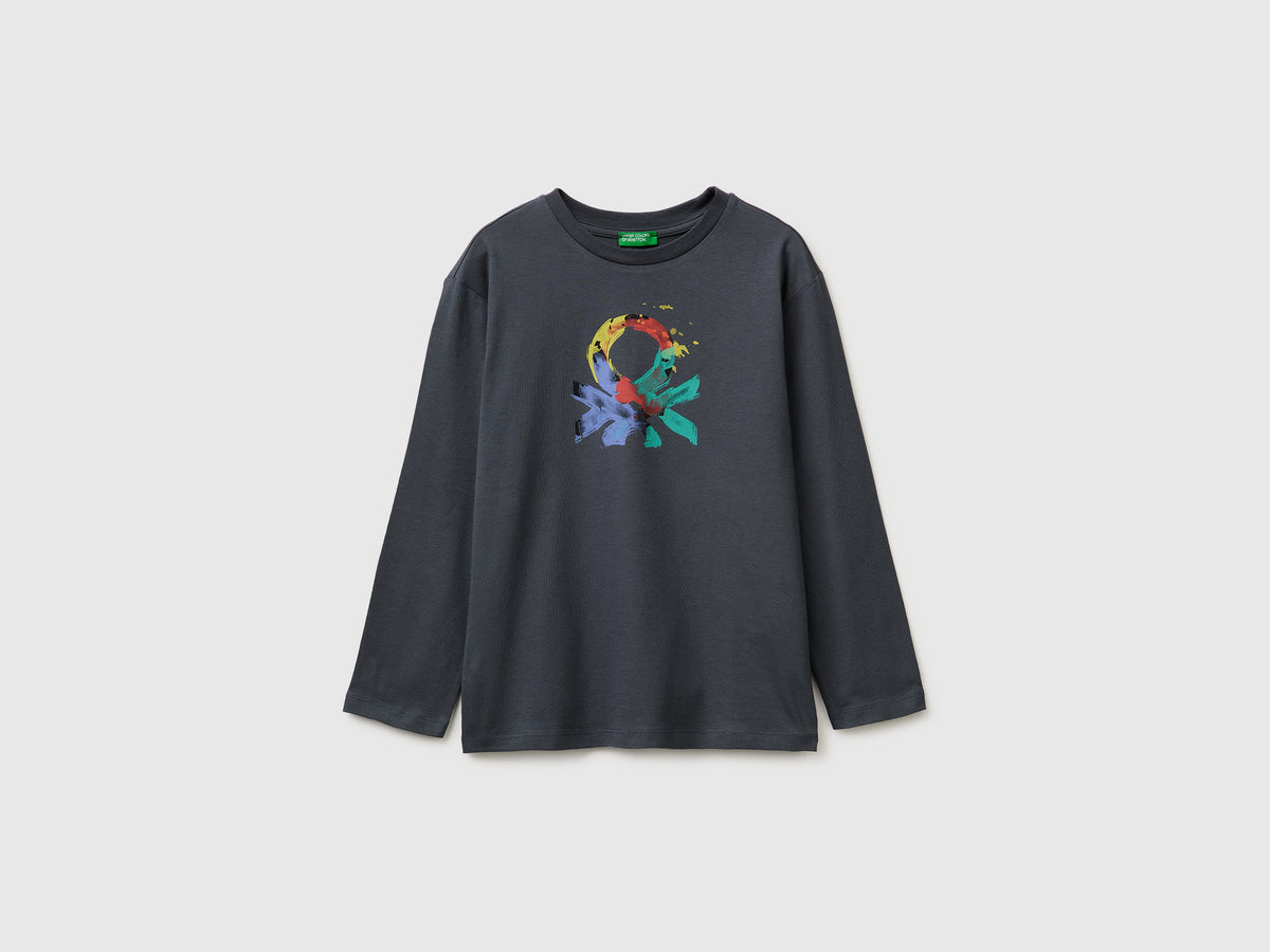 T-shirt com estampa logótipo em algodão orgânico - ucb_image_FS
