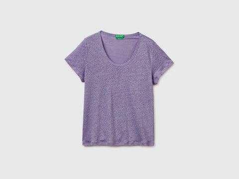 Round-neck T-shirt in pure linen - ucb_image_FS