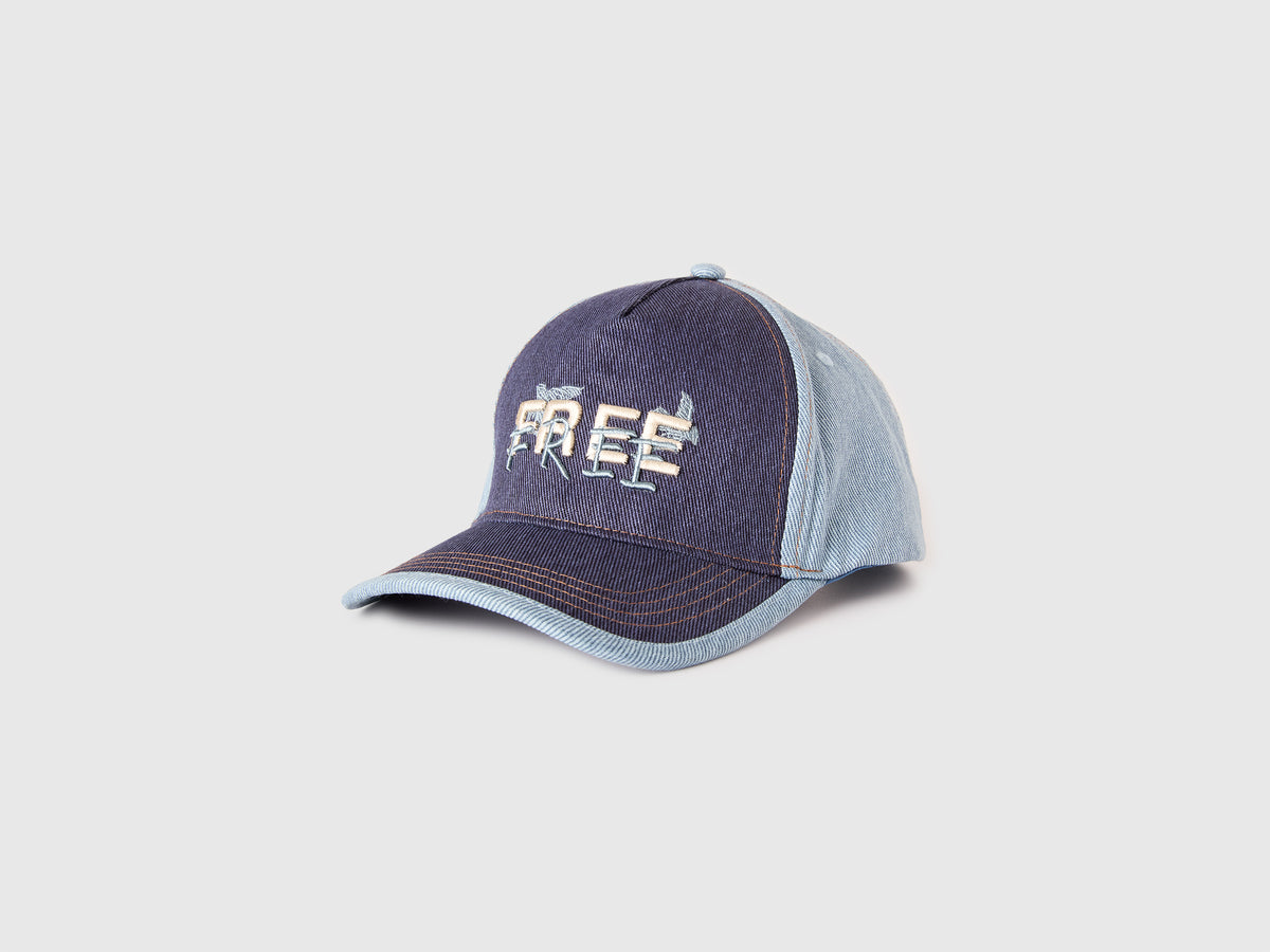 Denim baseball cap with slogan - ucb_image_FS