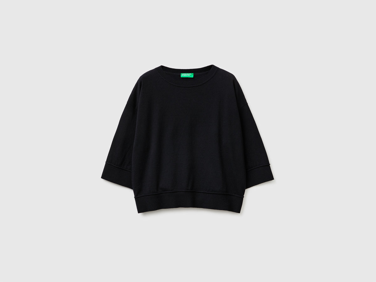 Camisola de gola redonda em algodão e lã - ucb_image_FS