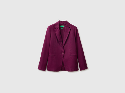 Blazer de abotoadura simples em linho puro - ucb_image_FS