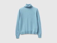 Camisola de gola alta azul-celeste em pura lã Merino - ucb_image_FS