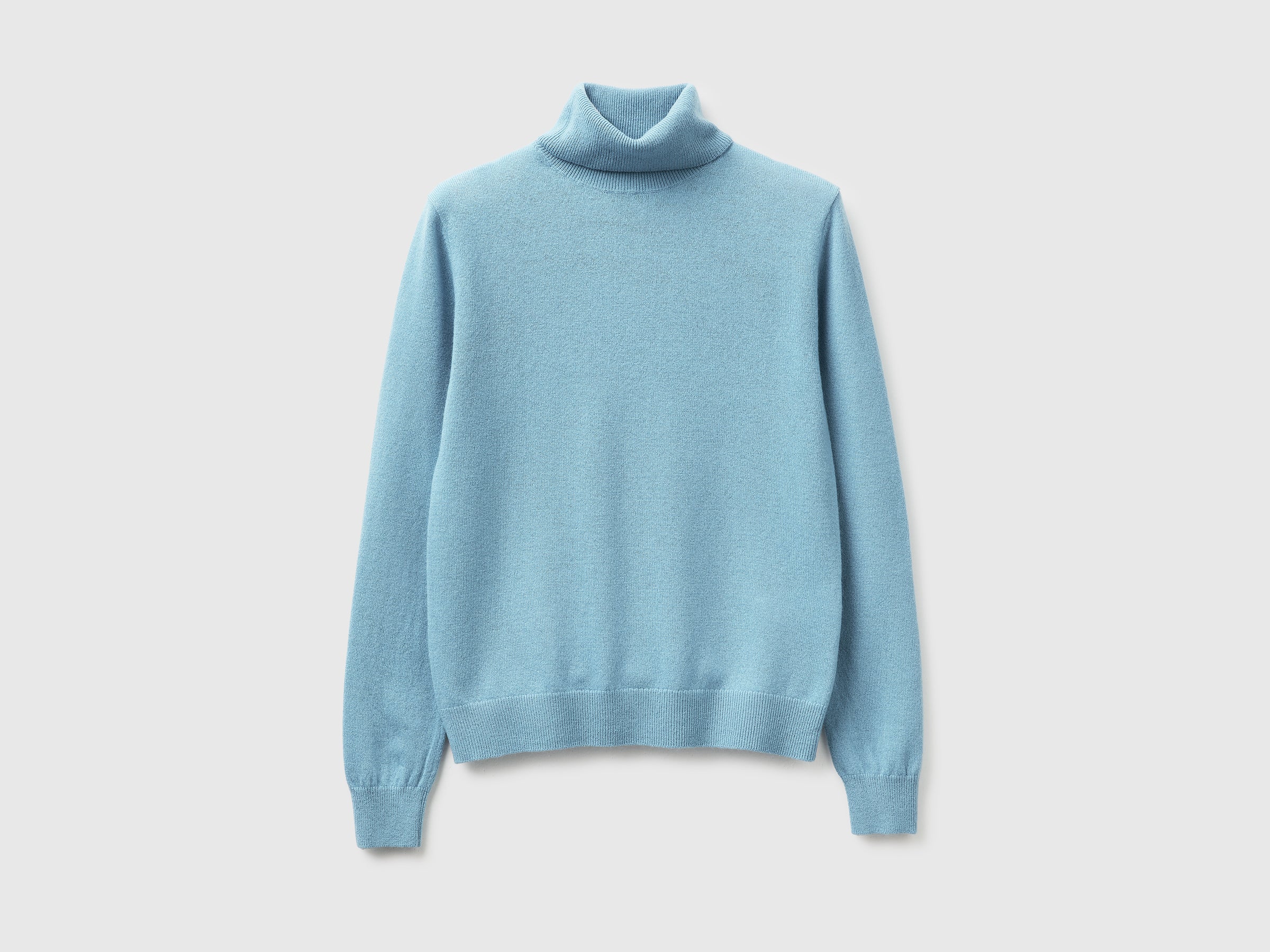 Camisola de gola alta azul-celeste em pura lã Merino - ucb_image_FS