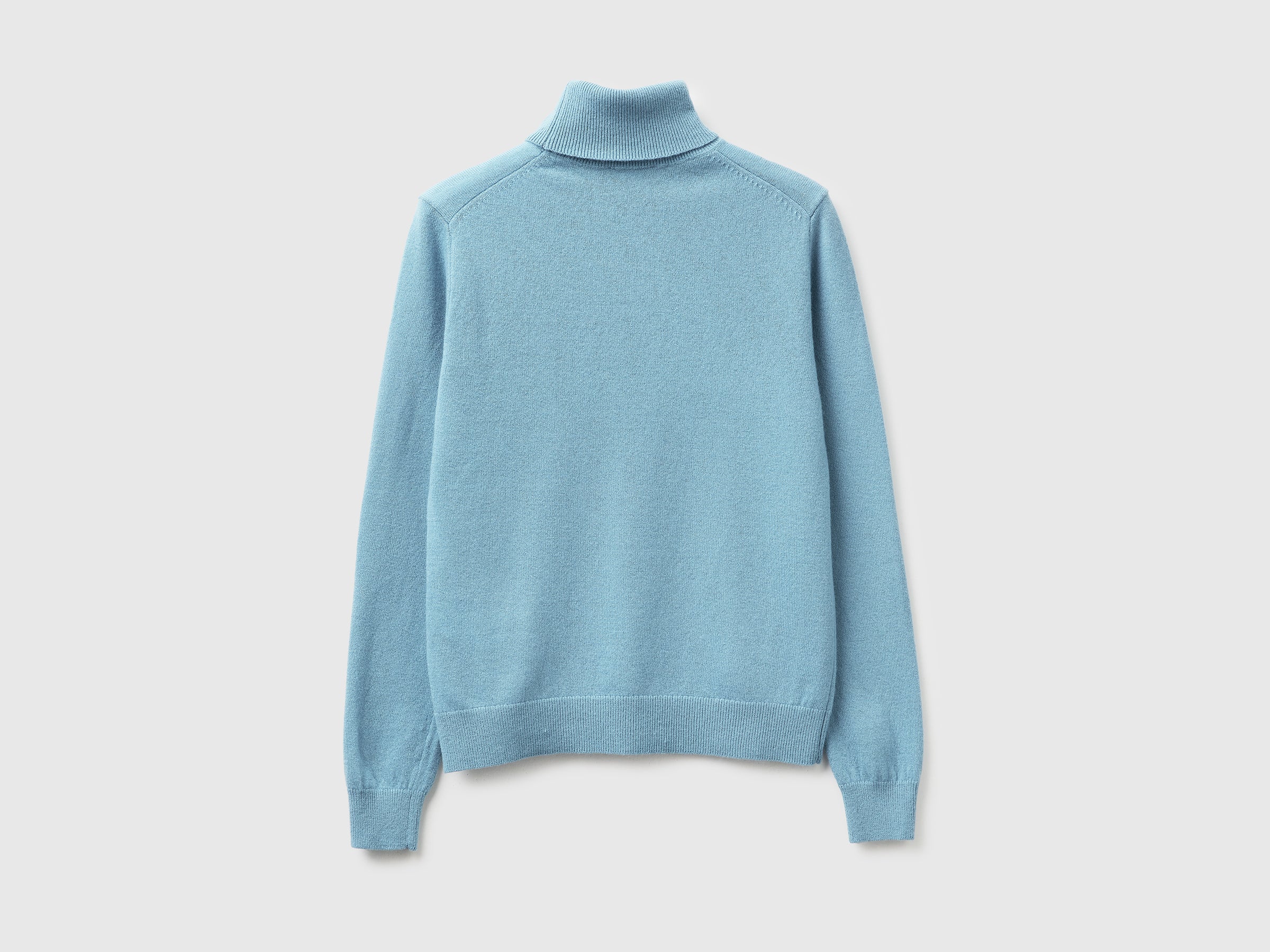 Camisola de gola alta azul-celeste em pura lã Merino - ucb_image_BS