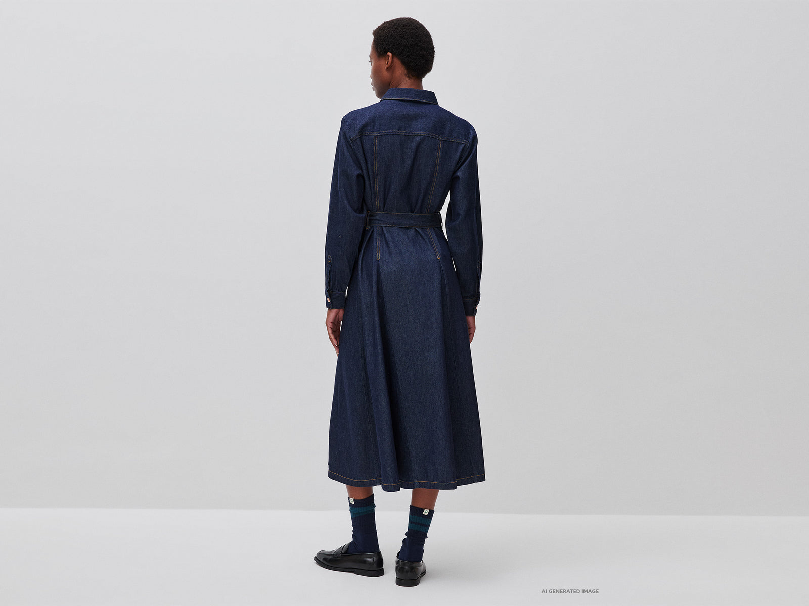 Vestido de jeans com cinto  - ucb_image_B