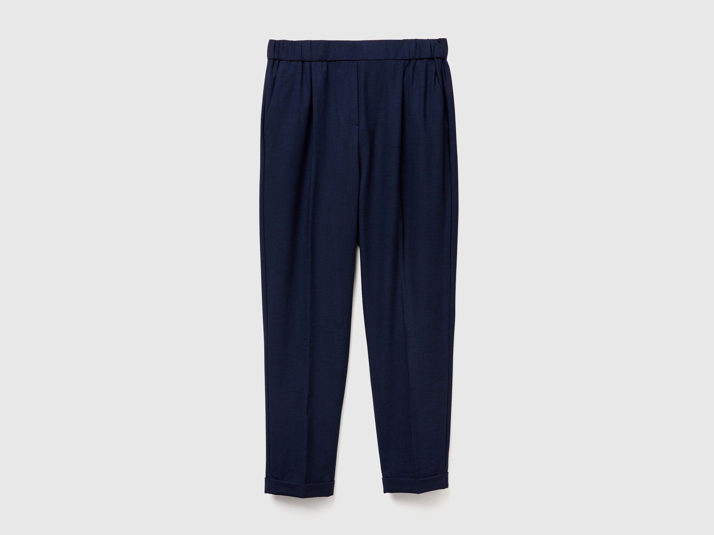 Trousers with cuff in stretch viscose blend - ucb_image_FS