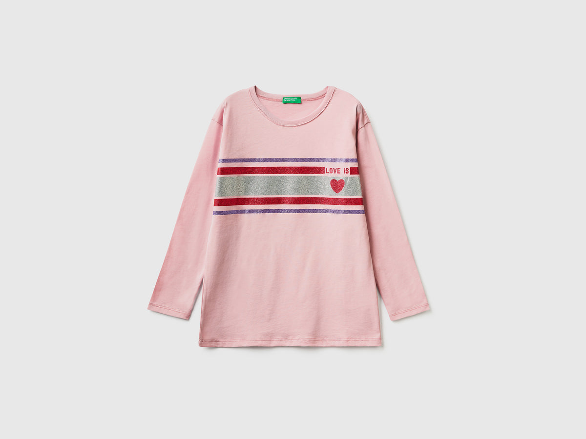 T-shirt comprida com estampa glitter - ucb_image_FS