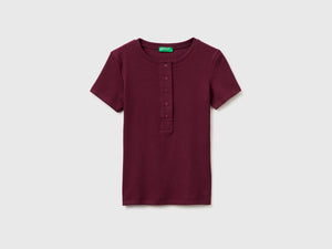 Geripptes Henley-T-Shirt