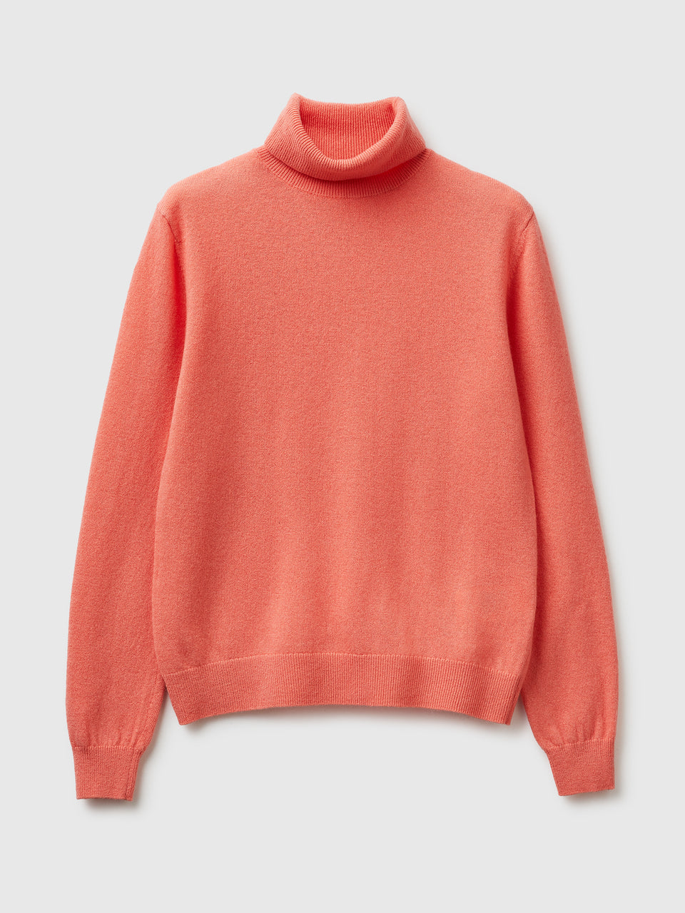 Camisola de gola alta cor pêssego em pura lã Merino - ucb_image_FS