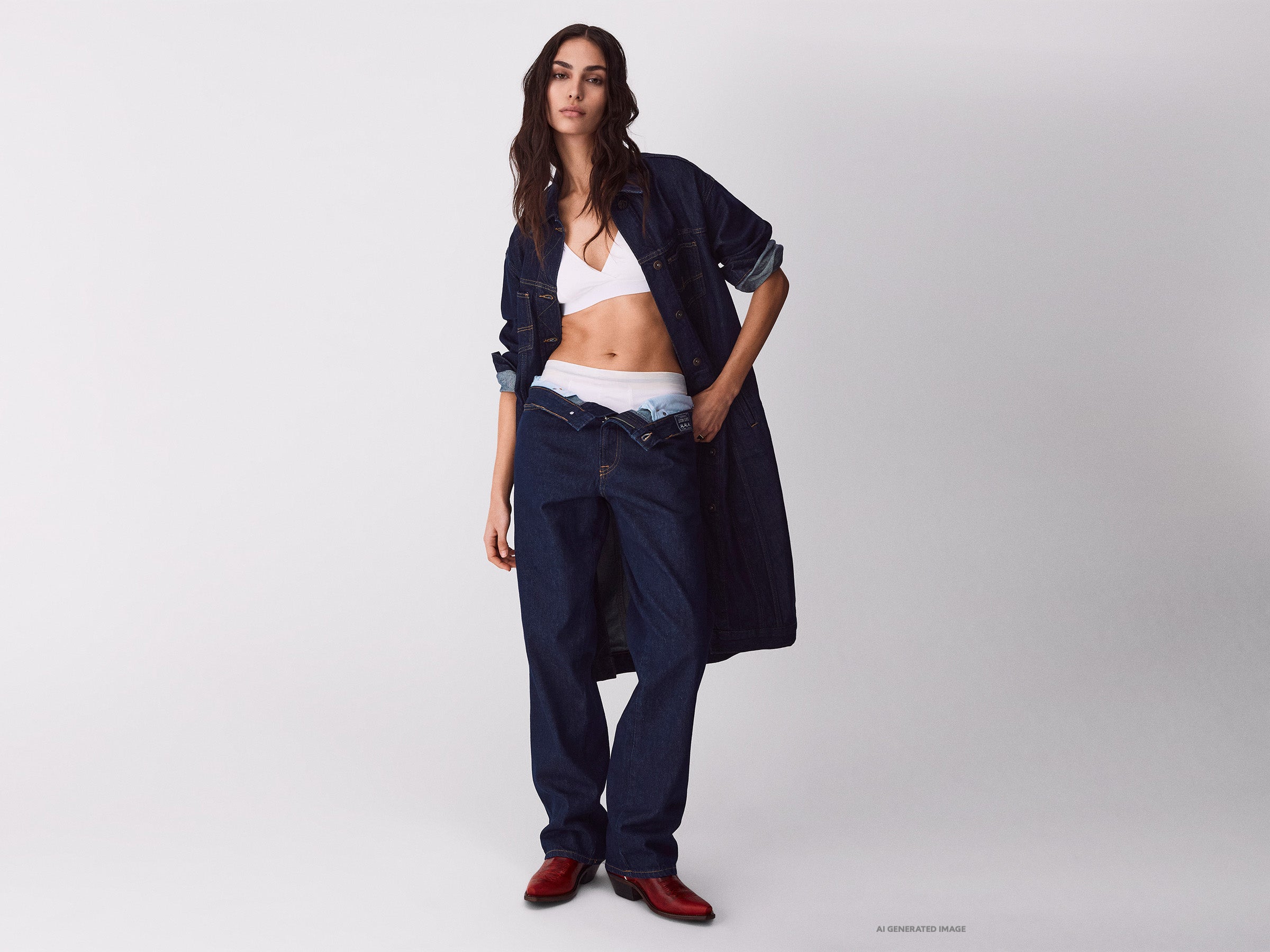 Trench comprido em denim rinse - ucb_image_FY