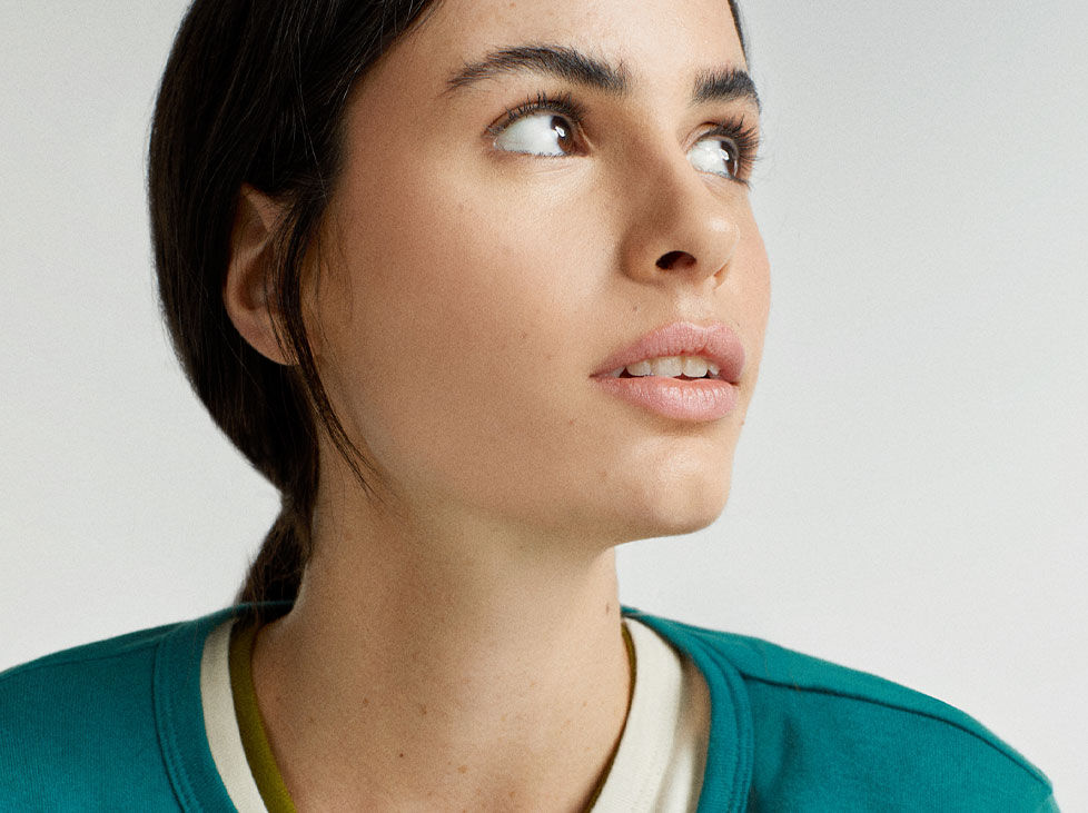 Pull court à col roulé - Vert Foncé | Benetton