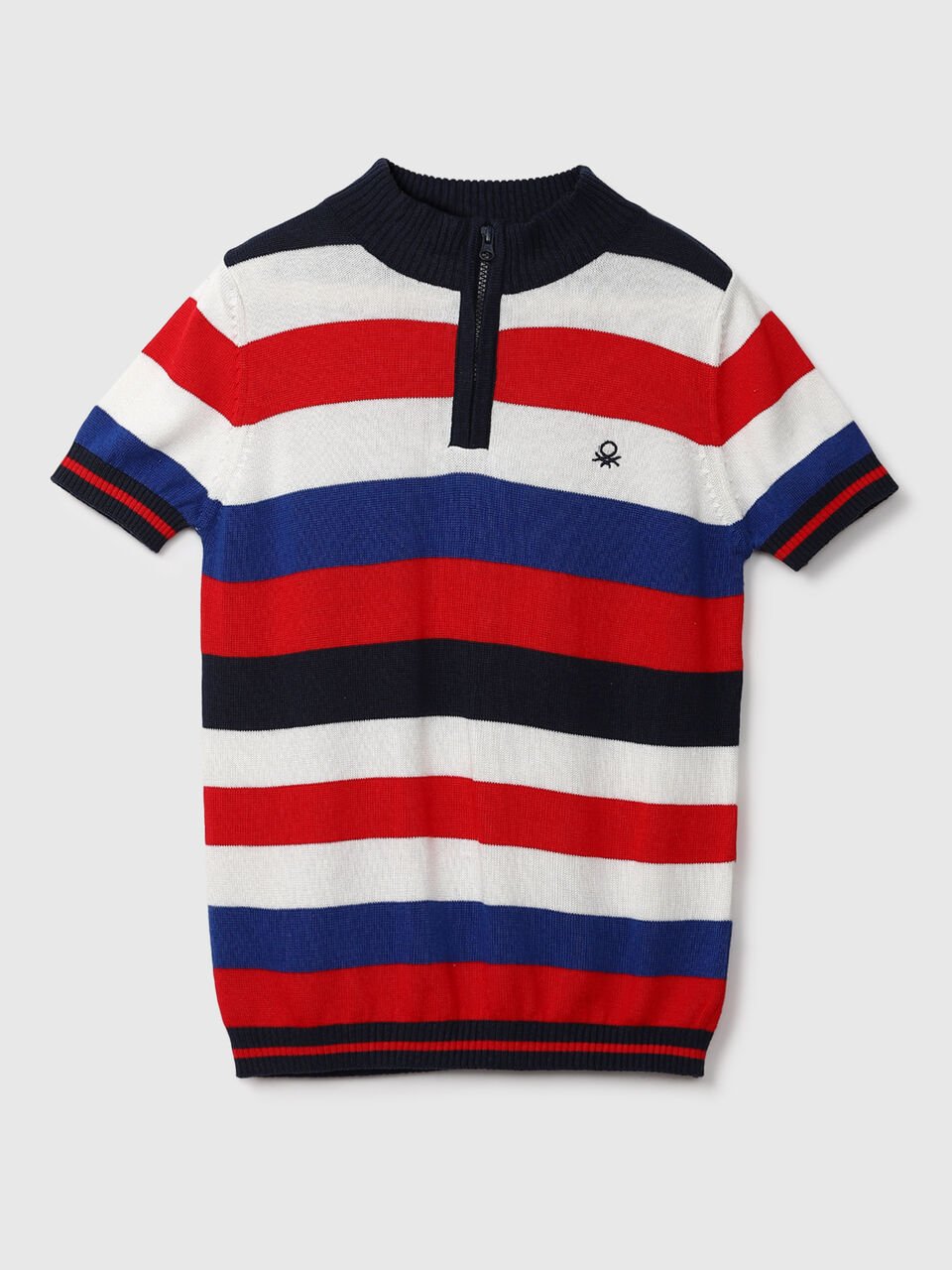 Half Zipper Striper Tricot Top image number null