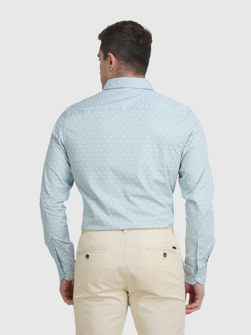 Fill Sleeve Giza Satin Print Shirt image number null