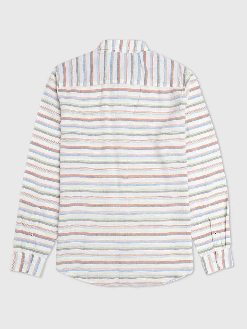 Full Sleeves Multicolour Horizontal Stripe Shirt image number 2