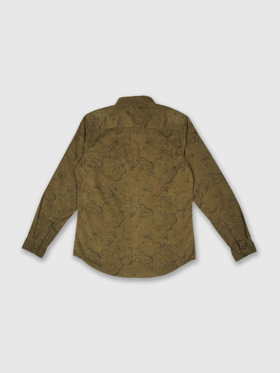 Fill Sleeve Courdroy Print Shirt image number 2
