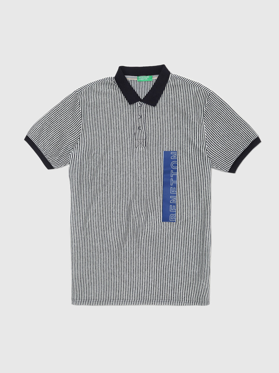Vertical Striped Indigo Polo image number 1