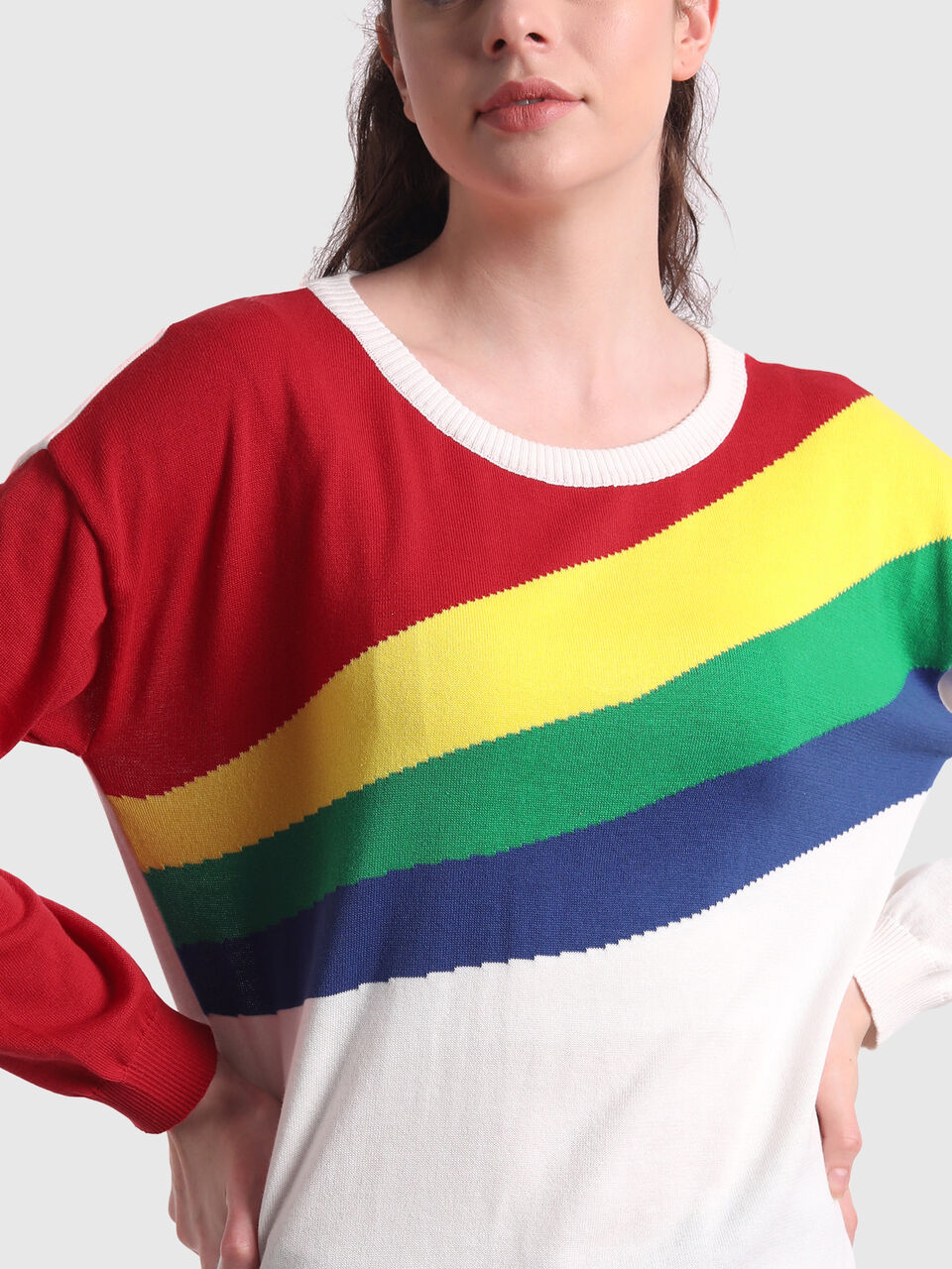 3/4th sleeved top with zipper at back image number null